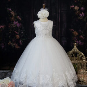 Princess Daliana Long Off white Communion Dress