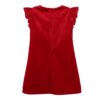Luli & Me Girl Deluxe Velvet Shift Beige/Red