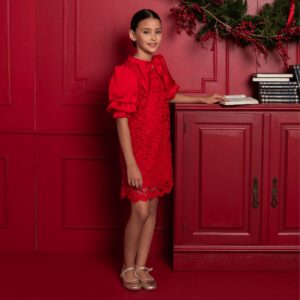 Patachou Red Woven Dress Prueba de producto 2025