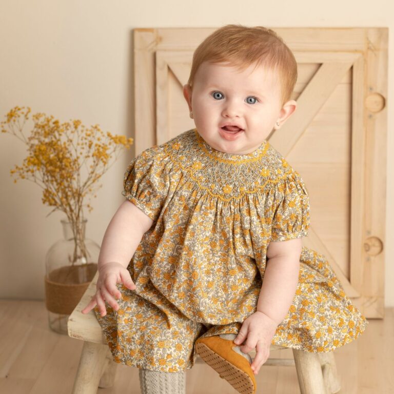 Luli & Me Honey Mustard Smock Bishop