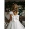 Alice - Girl's Communion Off White Satin Horsehair Tulle Dress.