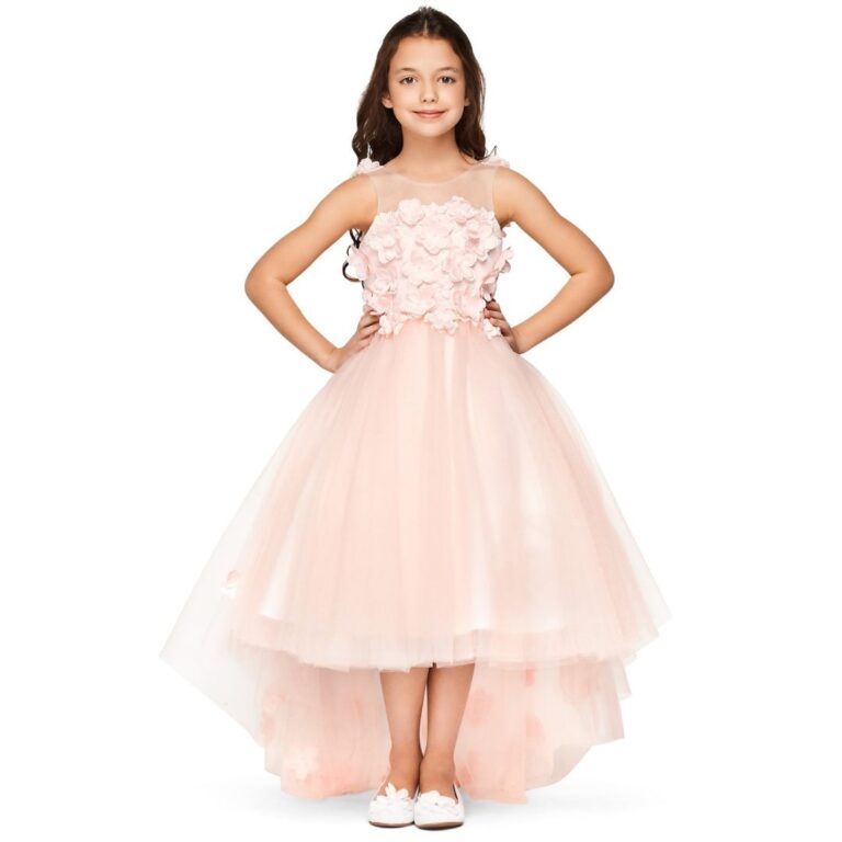 Beautiful 3D Flower Cinderella Dress