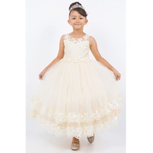 Cinderella Illusion Flower Girl Dress