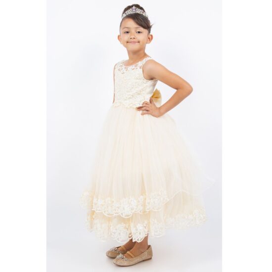Cinderella Illusion Flower Girl Dress
