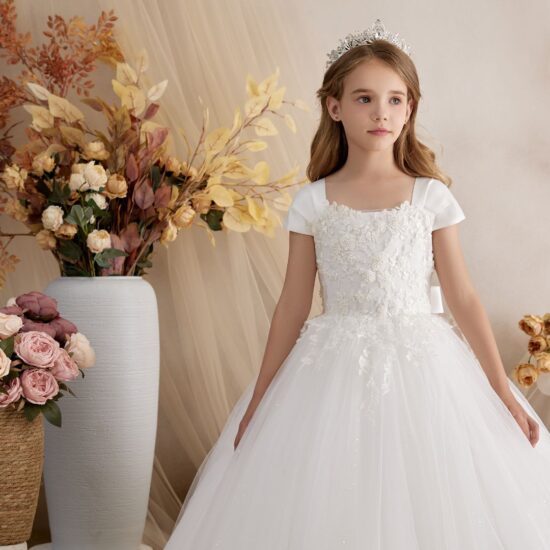 Princess daliana dress communion pure white