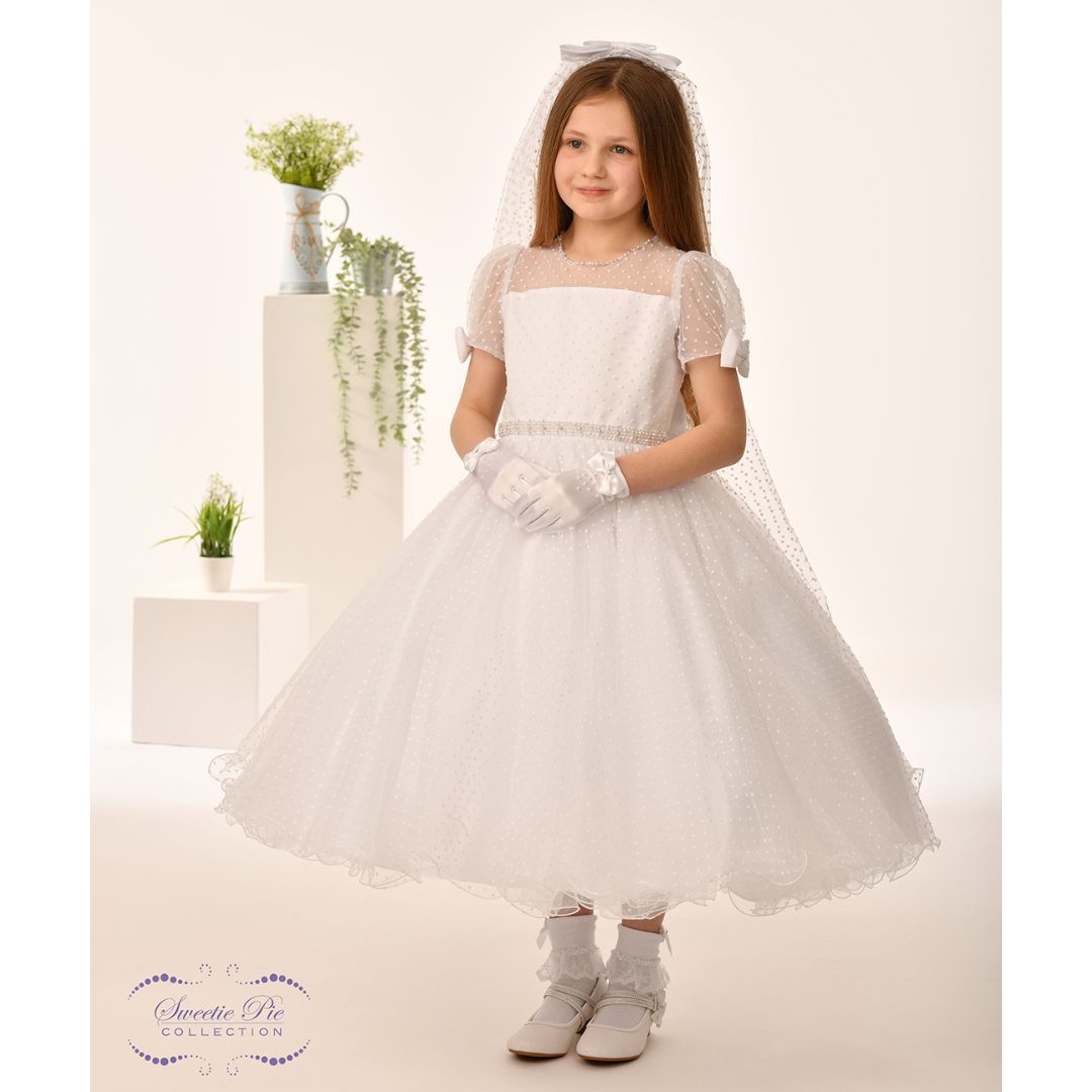 Sweetie Pie Long  White Communion Dress