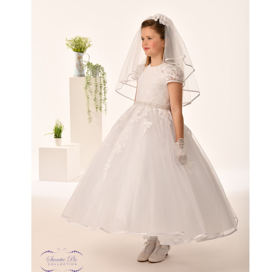 Sweetie Pie Long  White Communion Dress