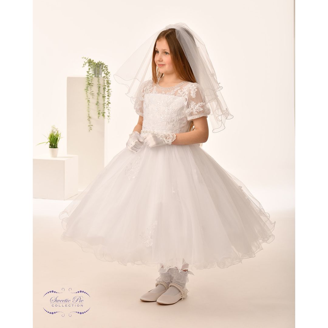Sweetie Pie Long  White Communion Dress