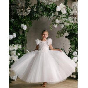 Teter Warm Vera - Girl's Communion White Lace Tulle Dress