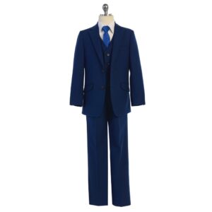 Bijan Kid Boy Suits -Royal Blue 5 Piece Suit