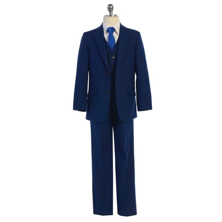 Bijan Kid Boy Suits Royal Blue 5 Piece Suit