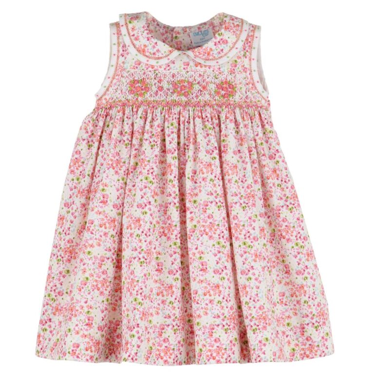 Luli & Me Berry Bouquet Smock Dress, Fuchsia