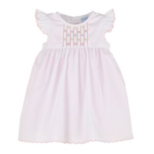 Luli & Me - Children's Dress with Floral Embroidery