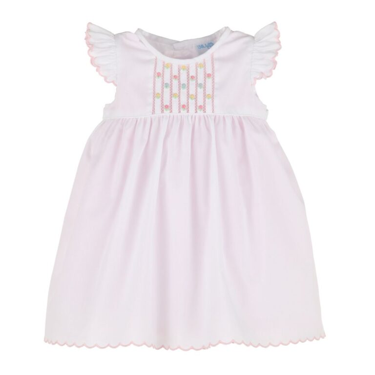 Luli & Me - Children's Dress with Floral Embroidery