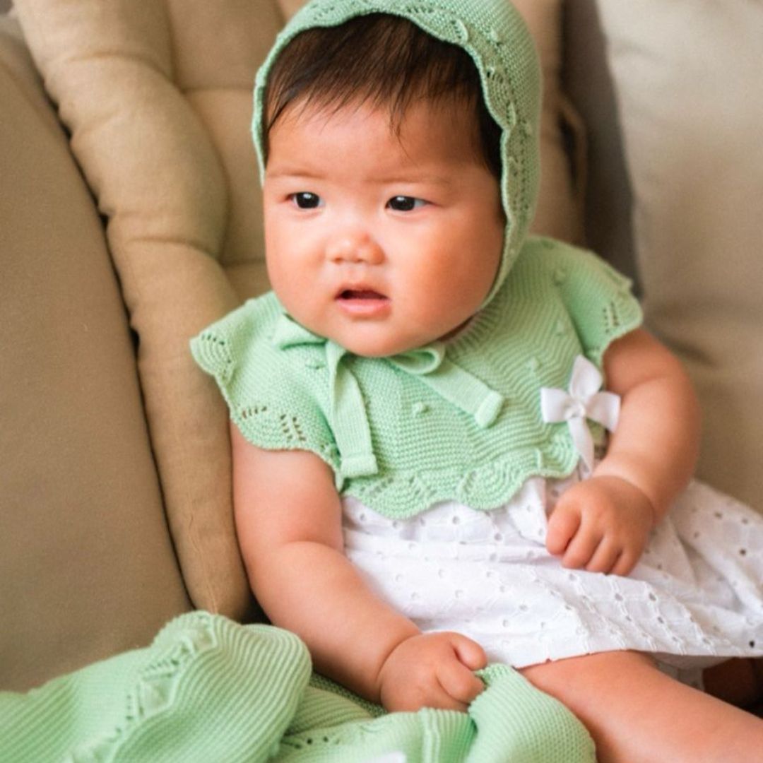 Mac Illusion - Baby Dress With Knit Detail In Green