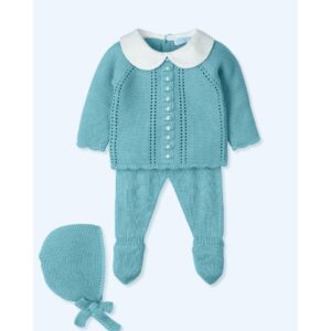 Mac Illusion - Knitted Set for Baby in Greenish Blue