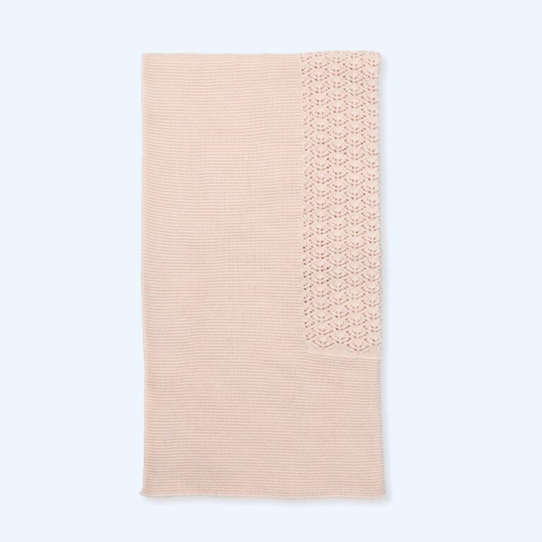 Mac Illusion - Openwork knit baby Blanket In Nude Color
