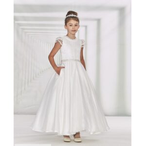 Macis Design - Classic Communion Dress in Pearl White