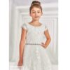 Macis Design - Floral Lace Communion Dress with Cape Sleeves