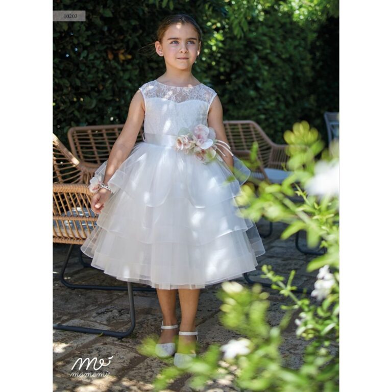 Bimbalo - Blush Ivory Prom Dress with Lace and Tulle