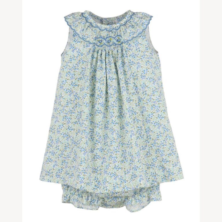 Luli&Me Floral Dress with Embroidery and Ruffles