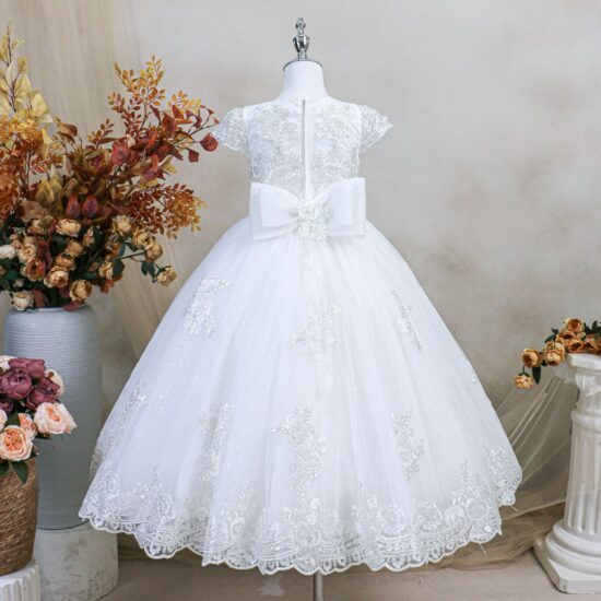 Princess Daliana - Communion Dress with Lace and Rhinestones