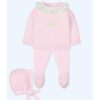 Mac Illusion Pink Knit Set with Ruffle Collar for Baby