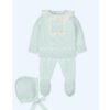 Mac Illusion Pink Knit Set with Ruffle Collar for Baby