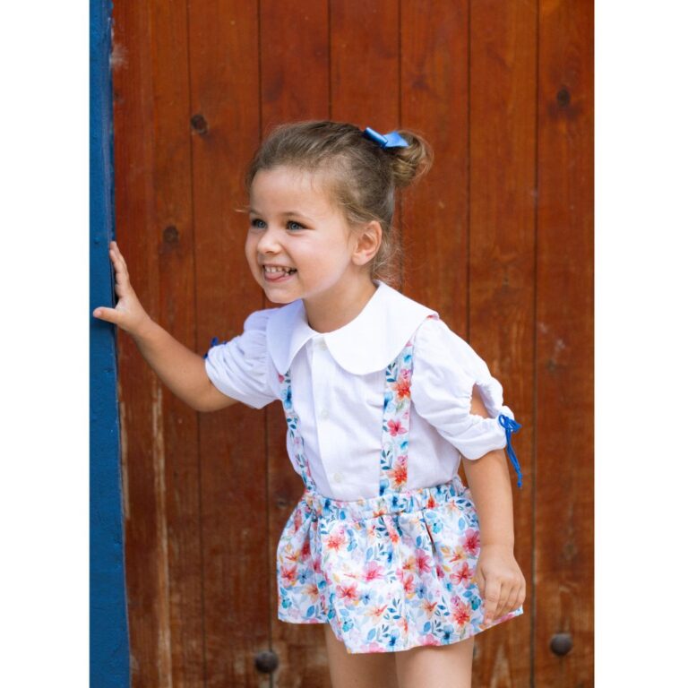 Mac Illusion – Floral Blouse and Romper Set with Straps