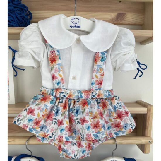 Mac Illusion – Floral Blouse and Romper Set with Straps