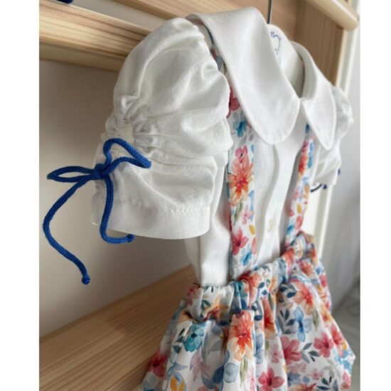Mac Illusion – Floral Blouse and Romper Set with Straps