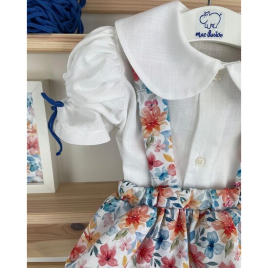 Mac Illusion – Floral Blouse and Romper Set with Straps