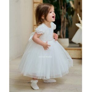 Teter Warm - White Children's Party Dress with Lace