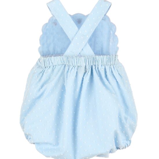 Blue Romper with Floral Embroidery – Sophie and Lucas