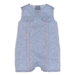 Blue Romper with Red Embroidery – Luli and Me
