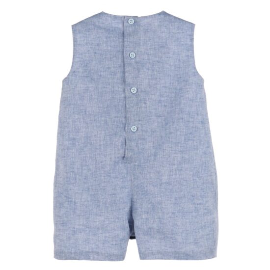 Blue Romper with Red Embroidery – Luli and Me