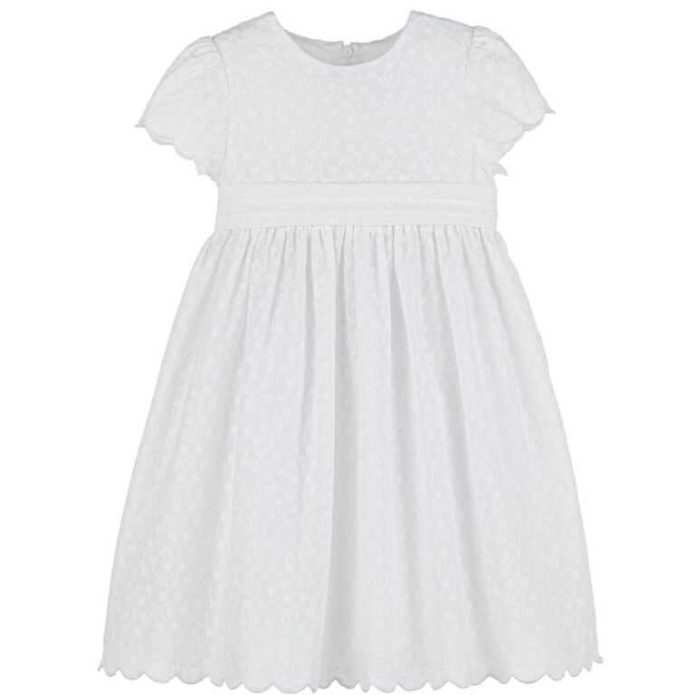 Classic White Dress with Embroidery – Luli and Me