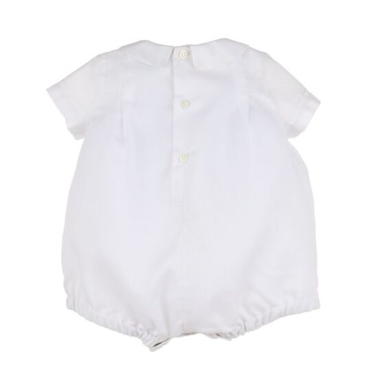 Classic White Romper with Light Blue Details – Luli & Me