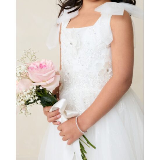 Flower Girl Dress with Bows on the Shoulders – Tip Top