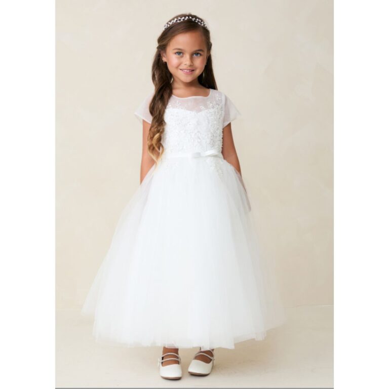 Flower Girl Tip Top Dress with Embroidered Bodice