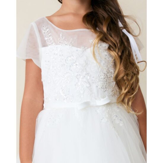 Flower Girl Tip Top Dress with Embroidered Bodice