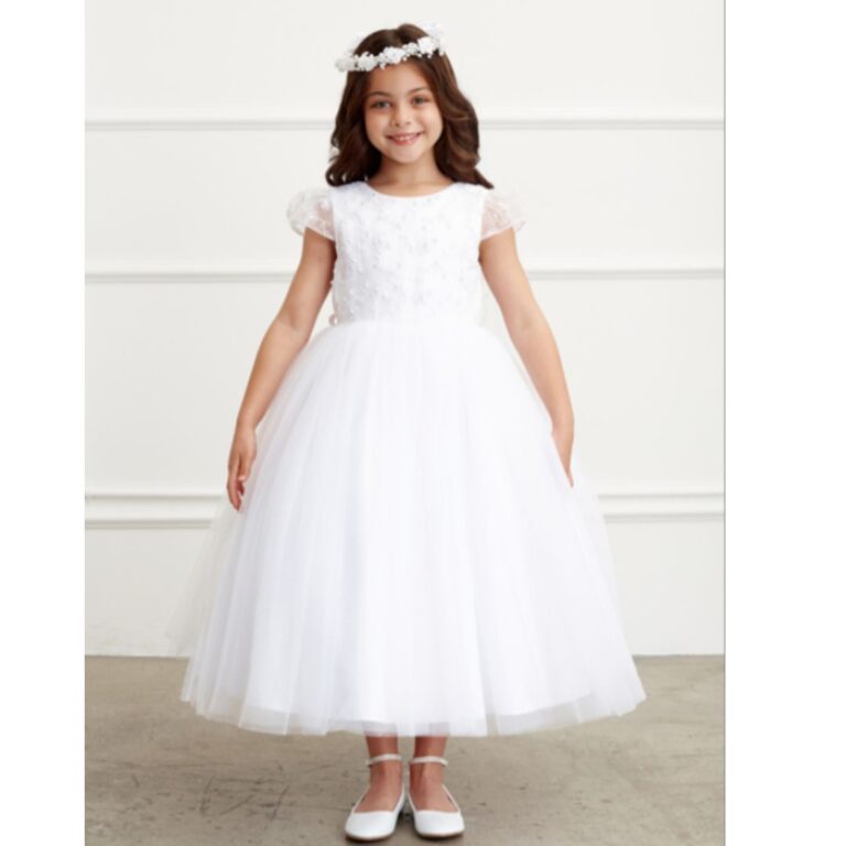 Flower Girl Tip Top Dress with Lace Sleeves