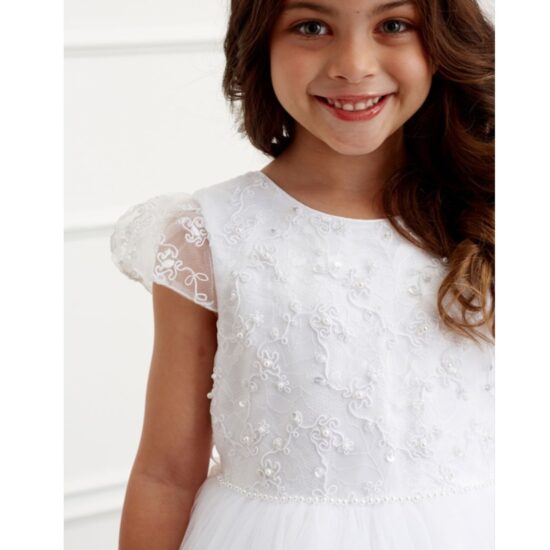 Flower Girl Tip Top Dress with Lace Sleeves