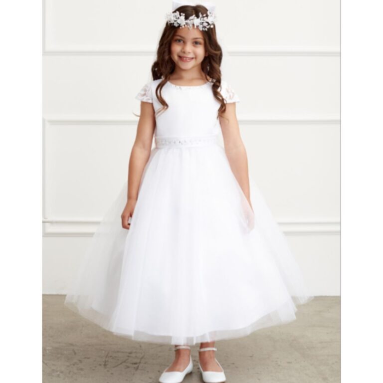Flower Girl Tip Top Dress with Lace and Rhinestones