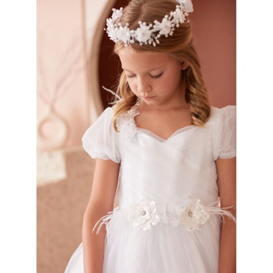 Flower Girl Tip Top Dress with Puff Sleeves