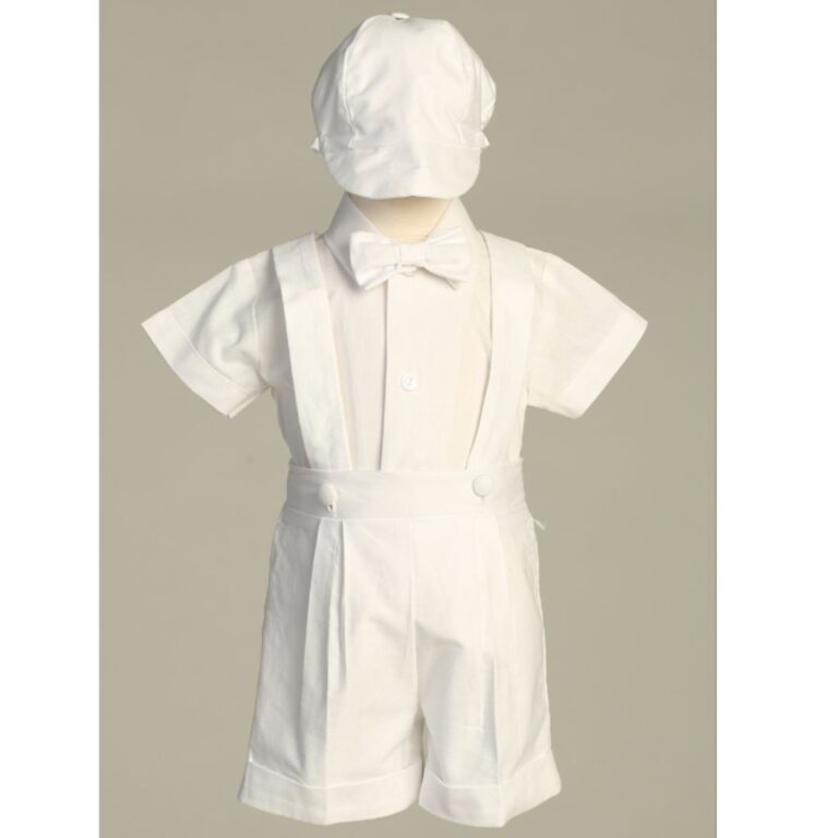 Lito Cotton Oxford short set with suspenders