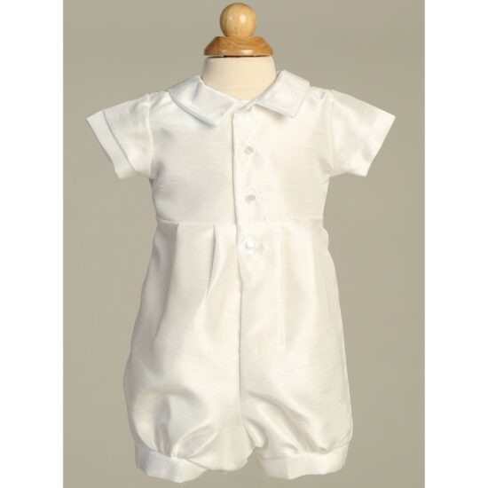 Lito Shantung jumpsuit with embroidered cross and hat