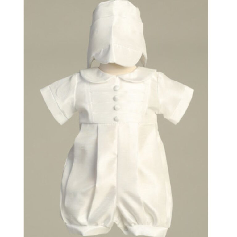 Lito Shantung romper with matching hat