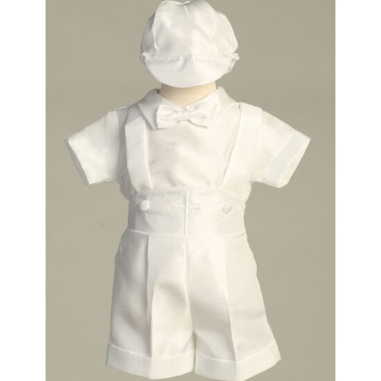 Lito Short shantung set with Lito straps and embroidered cross