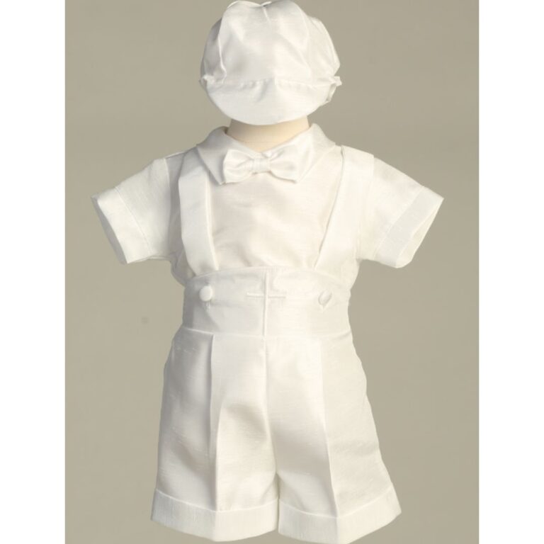Lito Short shantung set with Lito straps and embroidered cross